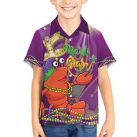 Mardi Gras 2025 Family Matching Puletasi and Hawaiian Shirt Funny Jester Lobster With Beads