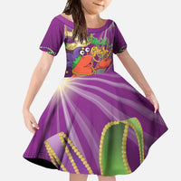 Mardi Gras 2025 Family Matching Short Sleeve Bodycon Dress and Hawaiian Shirt Funny Jester Lobster With Beads