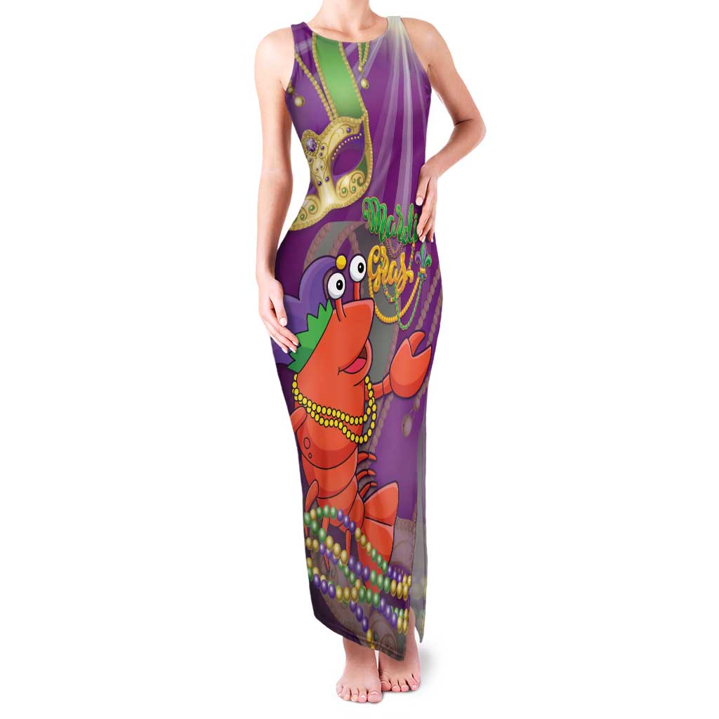 Mardi Gras 2025 Family Matching Tank Maxi Dress and Hawaiian Shirt Funny Jester Lobster With Beads