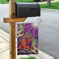 Mardi Gras 2025 Garden Flag Funny Jester Lobster With Beads