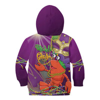 Mardi Gras 2025 Kid Hoodie Funny Jester Lobster With Beads