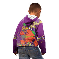 Mardi Gras 2025 Kid Hoodie Funny Jester Lobster With Beads