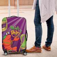 Mardi Gras 2025 Luggage Cover Funny Jester Lobster With Beads
