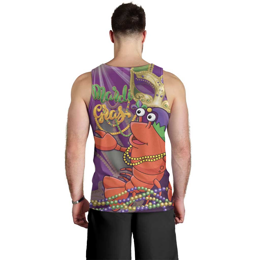 Mardi Gras 2025 Men Tank Top Funny Jester Lobster With Beads - Wonder Print Shop