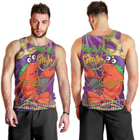 Mardi Gras 2025 Men Tank Top Funny Jester Lobster With Beads - Wonder Print Shop