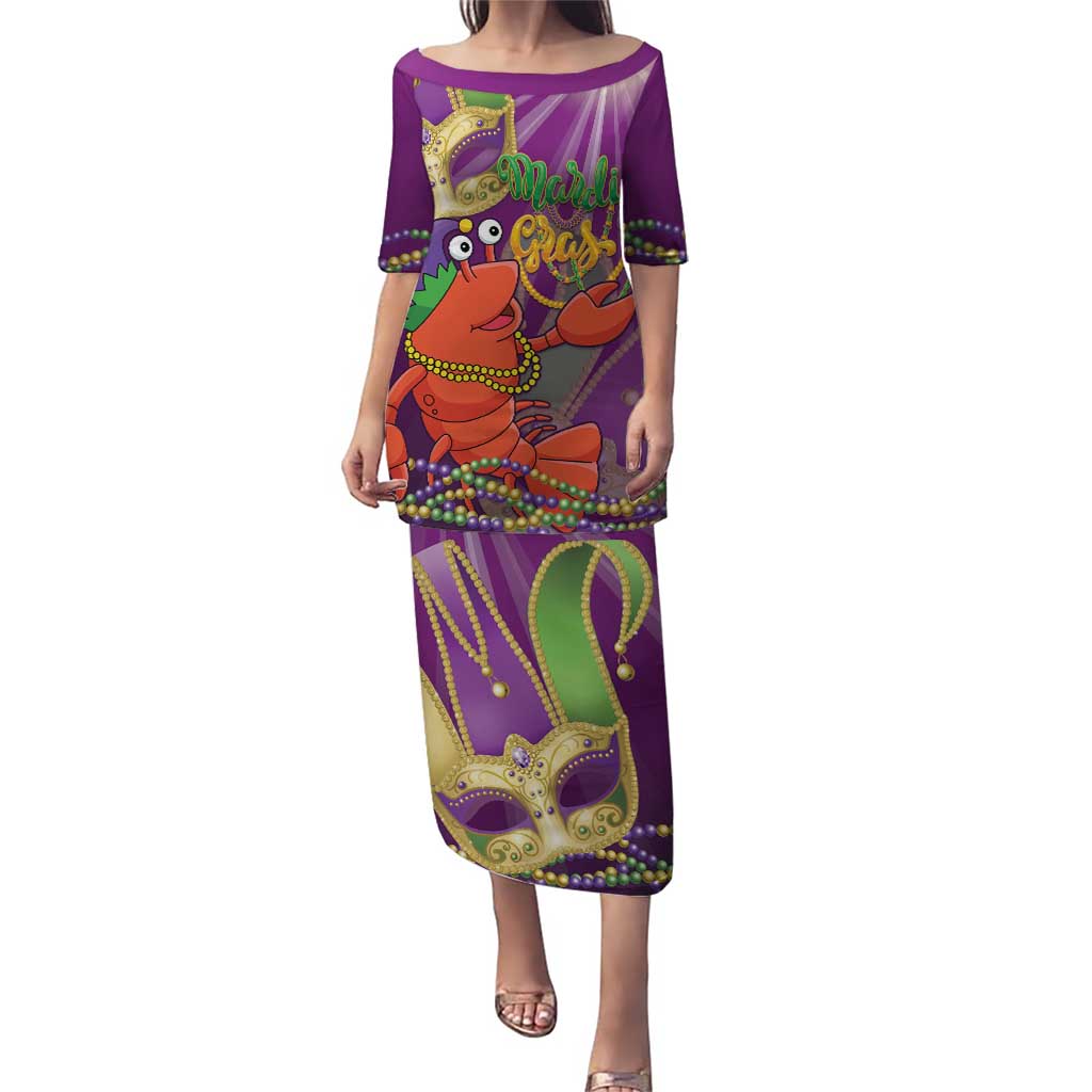 Mardi Gras 2025 Puletasi Funny Jester Lobster With Beads - Wonder Print Shop