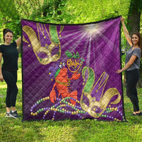 Mardi Gras 2025 Quilt Funny Jester Lobster With Beads - Wonder Print Shop