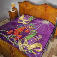 Mardi Gras 2025 Quilt Funny Jester Lobster With Beads - Wonder Print Shop