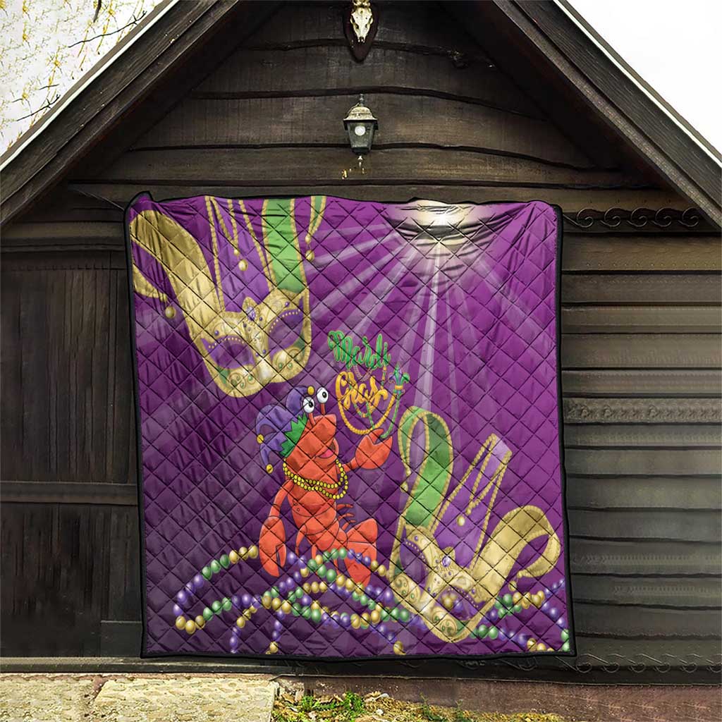 Mardi Gras 2025 Quilt Funny Jester Lobster With Beads - Wonder Print Shop