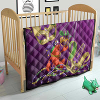 Mardi Gras 2025 Quilt Funny Jester Lobster With Beads - Wonder Print Shop