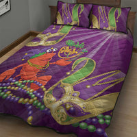 Mardi Gras 2025 Quilt Bed Set Funny Jester Lobster With Beads - Wonder Print Shop