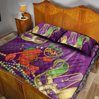 Mardi Gras 2025 Quilt Bed Set Funny Jester Lobster With Beads - Wonder Print Shop