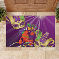 Mardi Gras 2025 Rubber Doormat Funny Jester Lobster With Beads - Wonder Print Shop