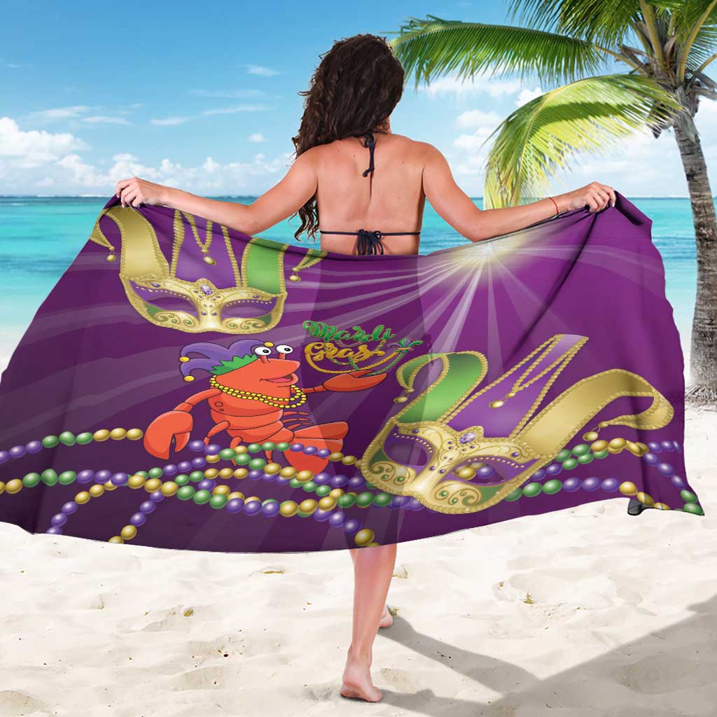 Mardi Gras 2025 Sarong Funny Jester Lobster With Beads - Wonder Print Shop