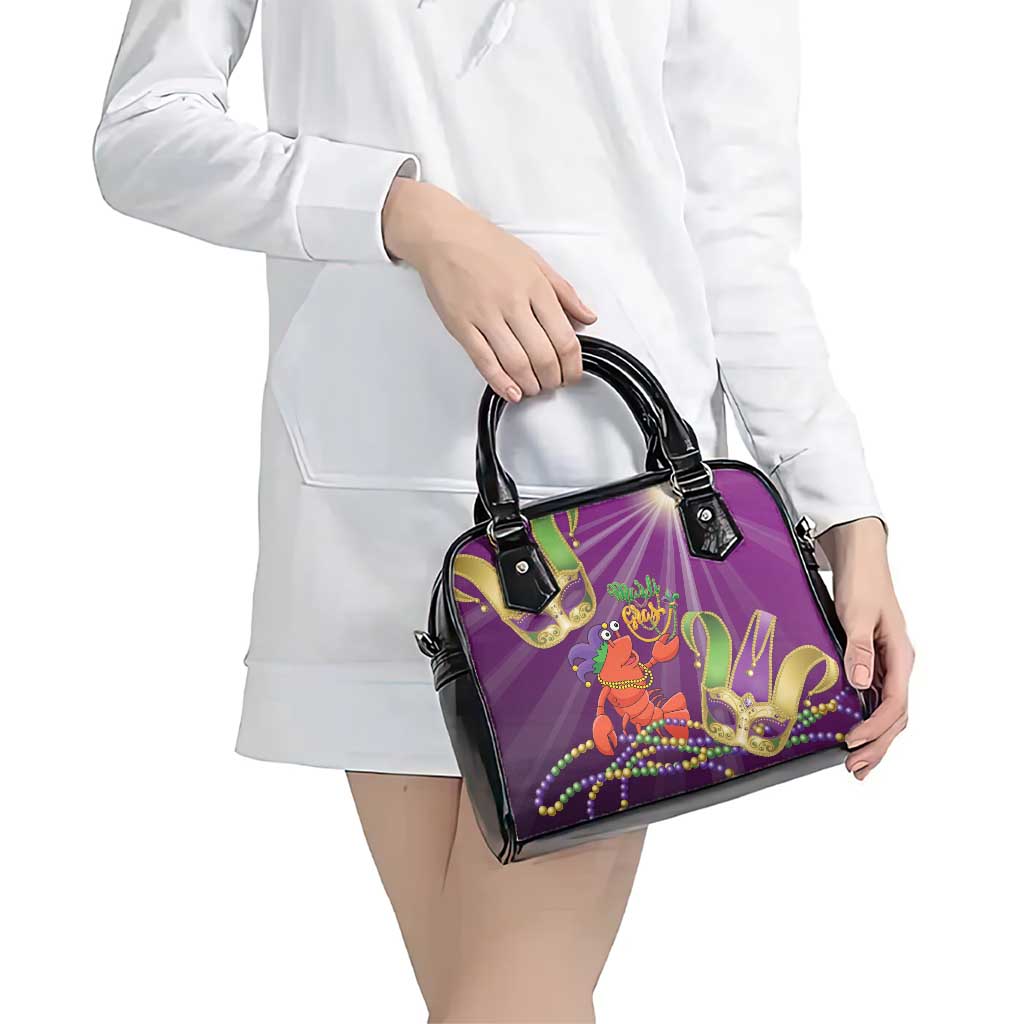 Mardi Gras 2025 Shoulder Handbag Funny Jester Lobster With Beads - Wonder Print Shop