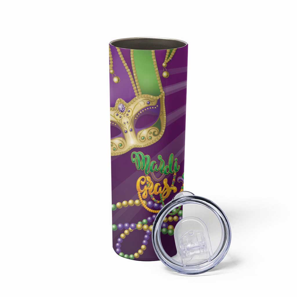 Mardi Gras 2025 Skinny Tumbler Funny Jester Lobster With Beads - Wonder Print Shop
