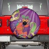 Mardi Gras 2025 Spare Tire Cover Funny Jester Lobster With Beads - Wonder Print Shop