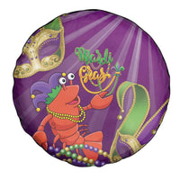 Mardi Gras 2025 Spare Tire Cover Funny Jester Lobster With Beads - Wonder Print Shop
