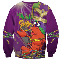 Mardi Gras 2025 Sweatshirt Funny Jester Lobster With Beads - Wonder Print Shop