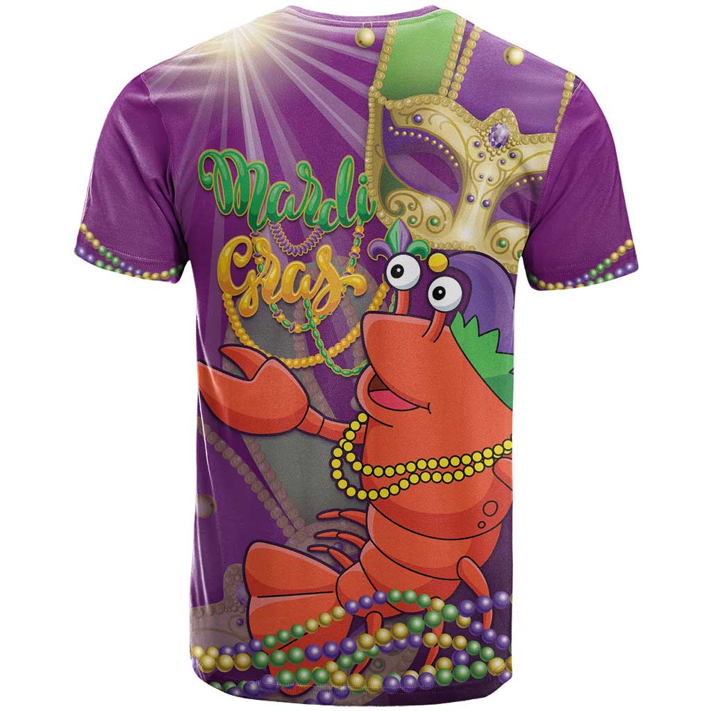 Mardi Gras 2025 T Shirt Funny Jester Lobster With Beads - Wonder Print Shop