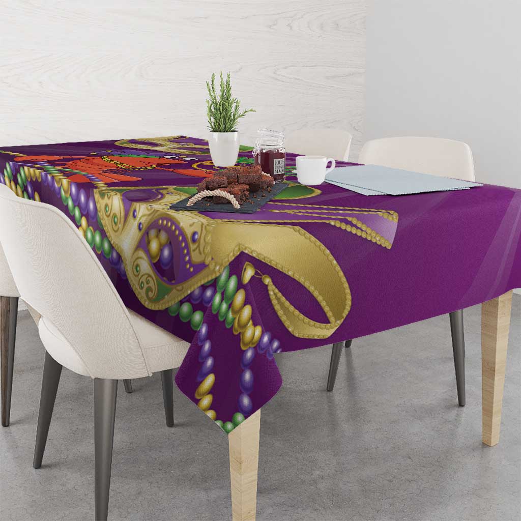 Mardi Gras 2025 Tablecloth Funny Jester Lobster With Beads - Wonder Print Shop