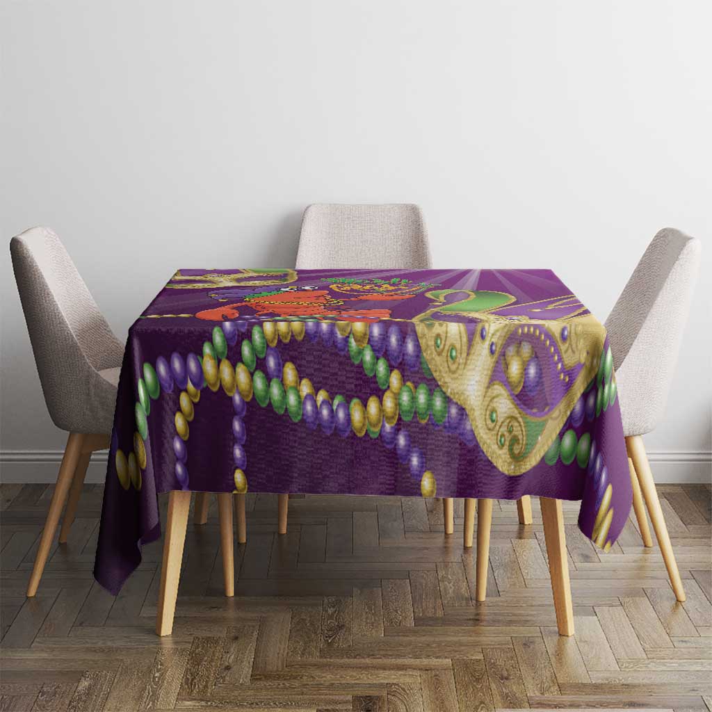 Mardi Gras 2025 Tablecloth Funny Jester Lobster With Beads - Wonder Print Shop