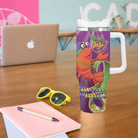 Mardi Gras 2025 Tumbler With Handle Funny Jester Lobster With Beads - Wonder Print Shop