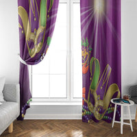 Mardi Gras 2025 Window Curtain Funny Jester Lobster With Beads - Wonder Print Shop