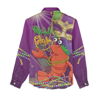 Mardi Gras 2025 Women Casual Shirt Funny Jester Lobster With Beads - Wonder Print Shop
