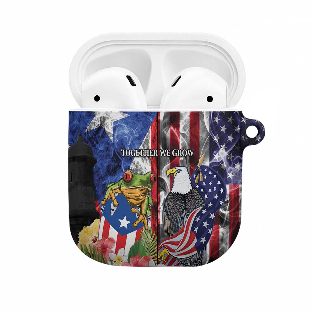 United States Puerto Rico AirPods Case USA Eagle Coqui Drum Tropical Flowers - Wonder Print Shop