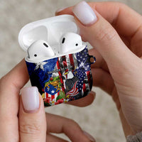 United States Puerto Rico AirPods Case USA Eagle Coqui Drum Tropical Flowers - Wonder Print Shop