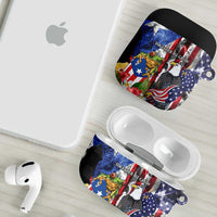 United States Puerto Rico AirPods Case USA Eagle Coqui Drum Tropical Flowers - Wonder Print Shop