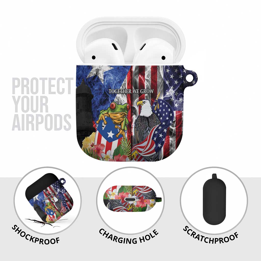 United States Puerto Rico AirPods Case USA Eagle Coqui Drum Tropical Flowers - Wonder Print Shop