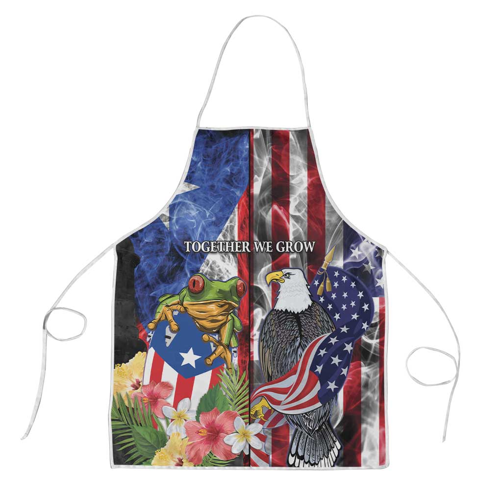 United States Puerto Rico Apron USA Eagle Coqui Drum Tropical Flowers - Wonder Print Shop