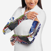 United States Puerto Rico Arm Sleeves USA Eagle Coqui Drum Tropical Flowers - Wonder Print Shop