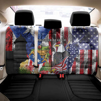 United States Puerto Rico Back Car Seat Cover USA Eagle Coqui Drum Tropical Flowers - Wonder Print Shop