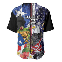 United States Puerto Rico Baseball Jersey USA Eagle Coqui Drum Tropical Flowers - Wonder Print Shop
