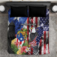 United States Puerto Rico Bedding Set USA Eagle Coqui Drum Tropical Flowers - Wonder Print Shop