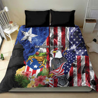 United States Puerto Rico Bedding Set USA Eagle Coqui Drum Tropical Flowers - Wonder Print Shop