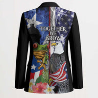 United States Puerto Rico Blazer USA Eagle Coqui Drum Tropical Flowers - Wonder Print Shop