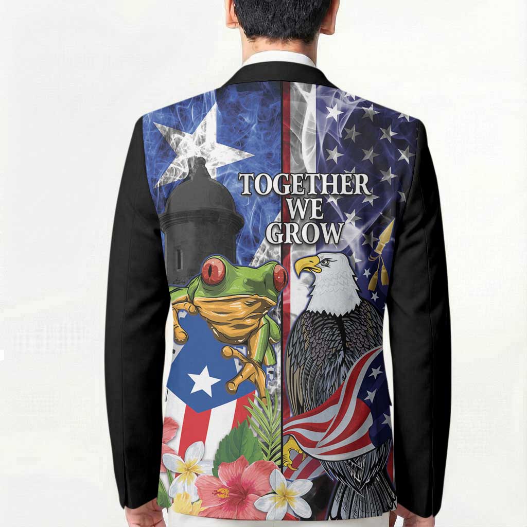 United States Puerto Rico Blazer USA Eagle Coqui Drum Tropical Flowers - Wonder Print Shop