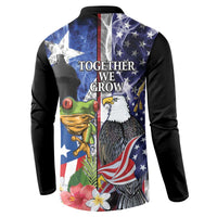 United States Puerto Rico Button Sweatshirt USA Eagle Coqui Drum Tropical Flowers - Wonder Print Shop