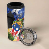 United States Puerto Rico 4 in 1 Can Cooler Tumbler USA Eagle Coqui Drum Tropical Flowers - Wonder Print Shop
