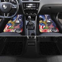 United States Puerto Rico Car Mats USA Eagle Coqui Drum Tropical Flowers - Wonder Print Shop