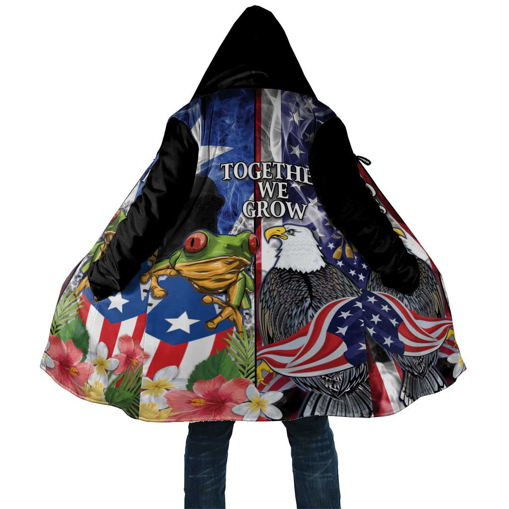 United States Puerto Rico Cloak USA Eagle Coqui Drum Tropical Flowers - Wonder Print Shop