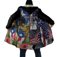 United States Puerto Rico Cloak USA Eagle Coqui Drum Tropical Flowers - Wonder Print Shop