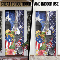 United States Puerto Rico Door Cover USA Eagle Coqui Drum Tropical Flowers - Wonder Print Shop