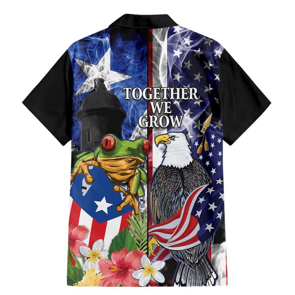United States Puerto Rico Family Matching Mermaid Dress and Hawaiian Shirt USA Eagle Coqui Drum Tropical Flowers - Wonder Print Shop