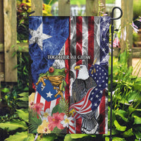 United States Puerto Rico Garden Flag USA Eagle Coqui Drum Tropical Flowers - Wonder Print Shop