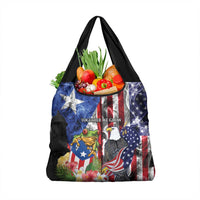 United States Puerto Rico Grocery Bag USA Eagle Coqui Drum Tropical Flowers - Wonder Print Shop